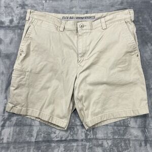 Duluth Trading Co Flex Ballroom Khaki Shorts Mens 38 Relaxed Fit Tan Stretch
